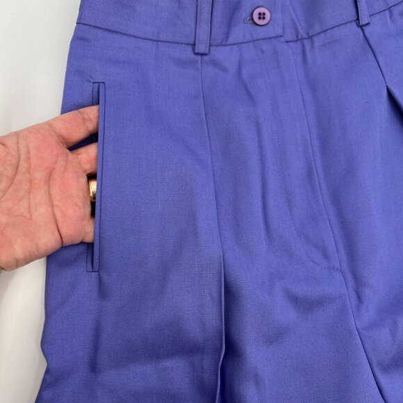 Vintage 80s KGR Nordstrom Periwinkle 100% Rayon Pants High Waist  Pin-Up - Picture 4 of 7
